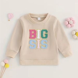 Size 4/5 little girl “BIG SIS” sweatshirt 100% polyester